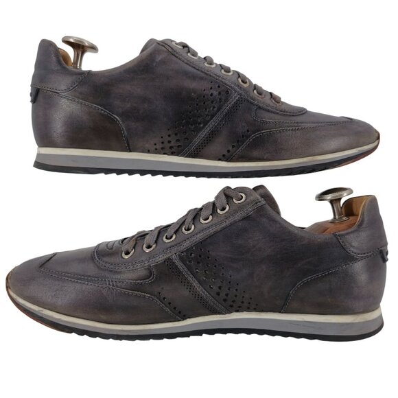 Magnanni Spain Patina Gray Leather Fashion Sneakers Mens 9M Casual Dress Shoes - Picture 4 of 13